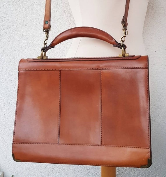 Men leather bag, Mens Briefcase Laptop,  VTG Busi… - image 7