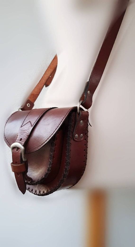 Vintage Leather Bag, Genuine Leather Bag, Messeng… - image 1