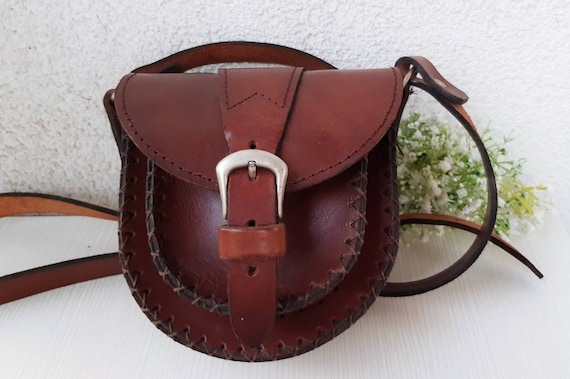 Vintage Leather Bag, Genuine Leather Bag, Messeng… - image 2