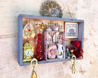 SHADOW BOX Art, Assemblage art box, Mixed media art, Art home décor, Unique Gift, Wall art assemblage, Vintage art, Configuration Box, OOAK