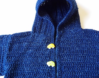 Hoodie Jacket - Toddler - size 2T-3T - Blue jean - car button closure