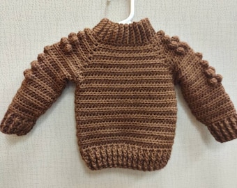 6-9 months baby sweater | Soft and cuddly | Brown