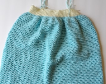 Full length Sundress - size 24 months - Light blue and white - Adjustable straps