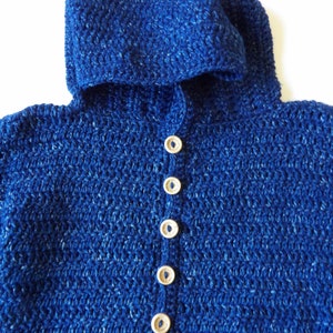 Hoodie Jacket - Toddler - size 4T - Blue jean - 6 button closure