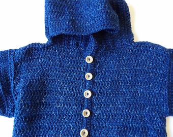 Hoodie Jacket - Toddler - size 4T - Blue jean - 6 button closure