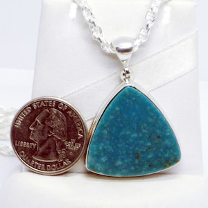 Triangle Pendant, Turquoise Triangle, Turquoise Pendant, Blue Turquoise Women, Turquoise Jewelry, Turquoise Necklace, Large Blue Pendant,