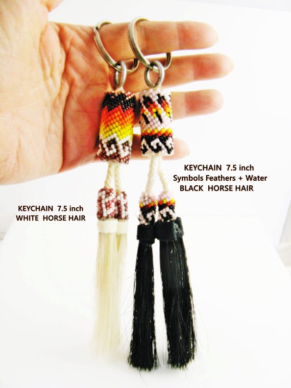 Southwest Beadwork Key Ring: Handcrafted Leather … - image 5
