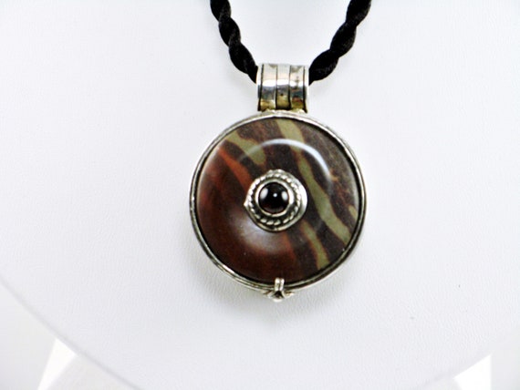 Vintage Locket, Silver Locket 925, Gemstone Locket
