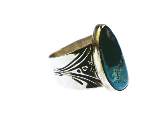 Blue Green Turquoise, Blue Turquoise Ring, Sterli… - image 5
