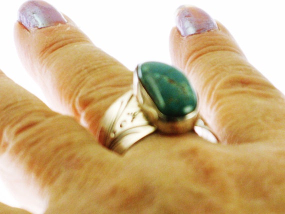Blue Green Turquoise, Blue Turquoise Ring, Sterli… - image 7