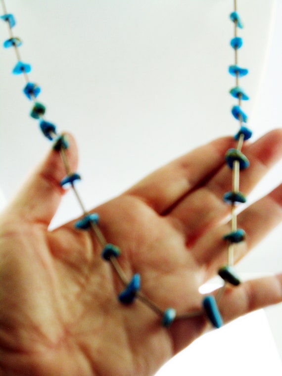 Turquoise Nugget, Blue Nugget Necklace, Turquoise… - image 3