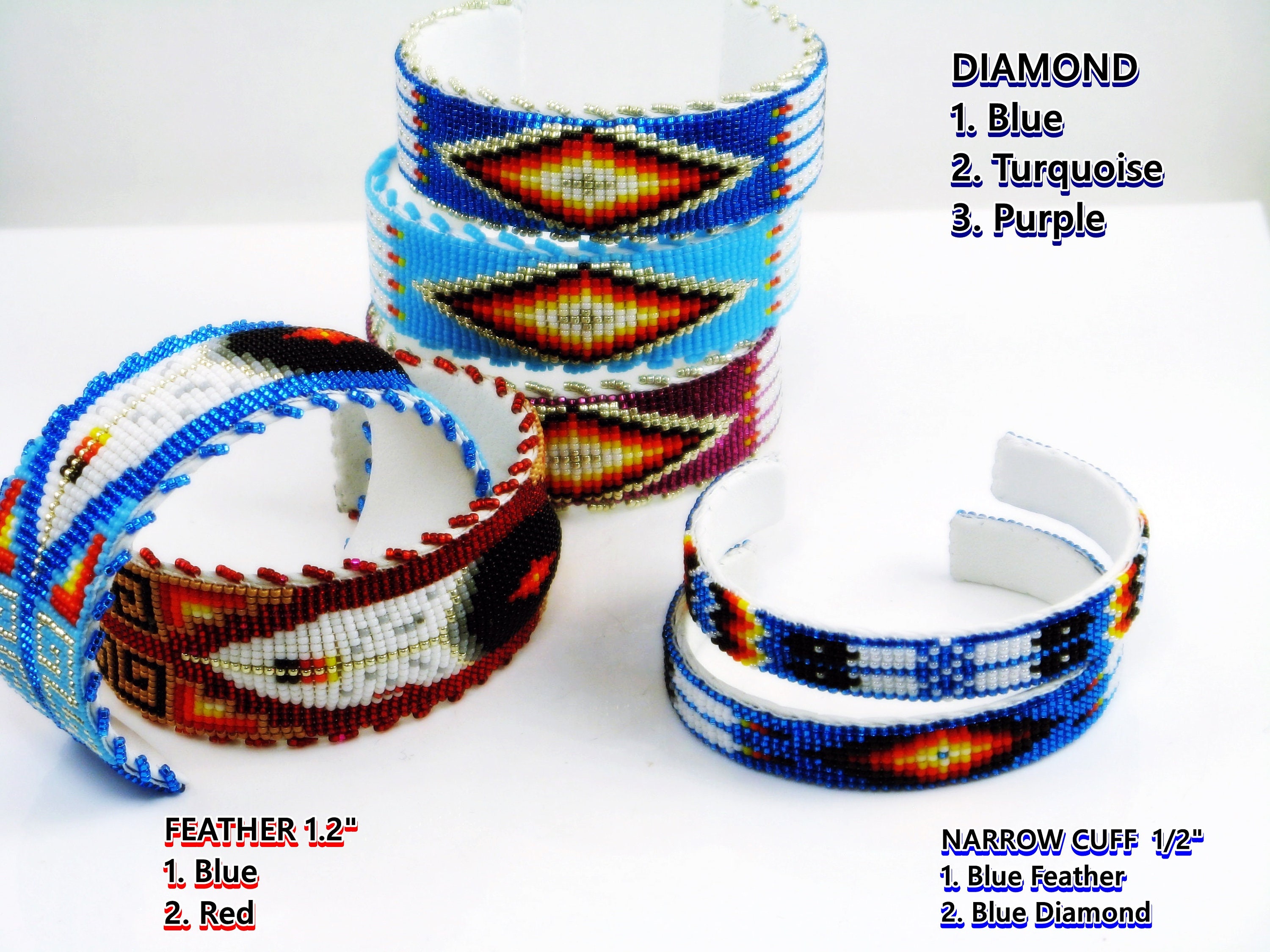 Red Feather Cuff Cuff Bracelet Beadwork Bracelet Native Etsy