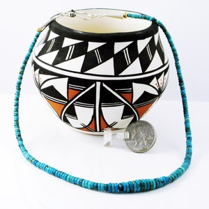 Handmade Blue Turquoise Necklace: Sterling Silver, 19 Inch Gemstone Jewelry