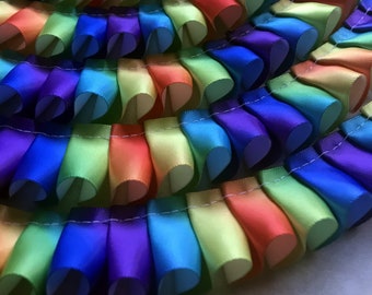 Rainbow Pleated Ribbon, 25mm Box Pleat, Craft Trim