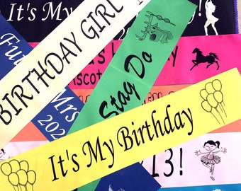 Custom Hen Night Sash, Personalised Hen Party, Birthday, and Baby Shower Sashes