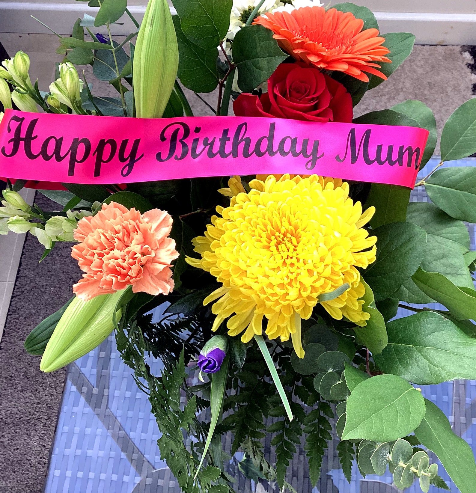 Floral Tribute Ribbon Birthday Bouquet and Wreath Ribbon. - Etsy