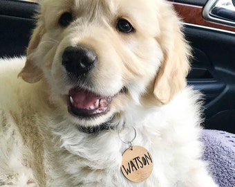 Personalised Wood Dog Tag-Cat-Pet-Dog Tag - Dog id Tag-Dog Name Tag- Dog tag for Collar - Pet id tag dog - Personalized tag - Custom Tag