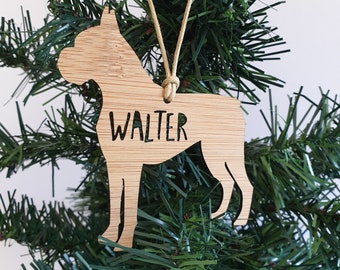 BOXER Personalised Wood Christmas Decoration/Ornament-bauble-christmas gift-kris kringle-personalized christmas