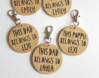 This Dad Belongs To..Keyring-new dad-fathers day-keys-daddy-gift for dad-#1-new father