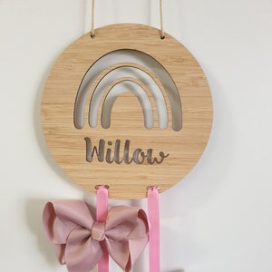 Personalised Rainbow Bow Holder image 1