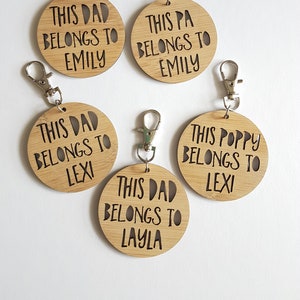 This Dad Belongs To..Keyring-new dad-fathers day-keys-daddy-gift for dad-#1-new father bild 1