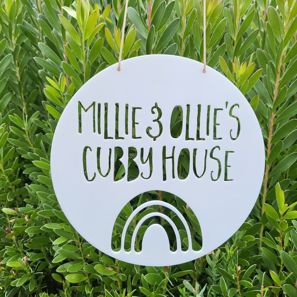 Personalised Cubby RAINBOW Design-treehouse-plaque-custom-lasercut-kids ...