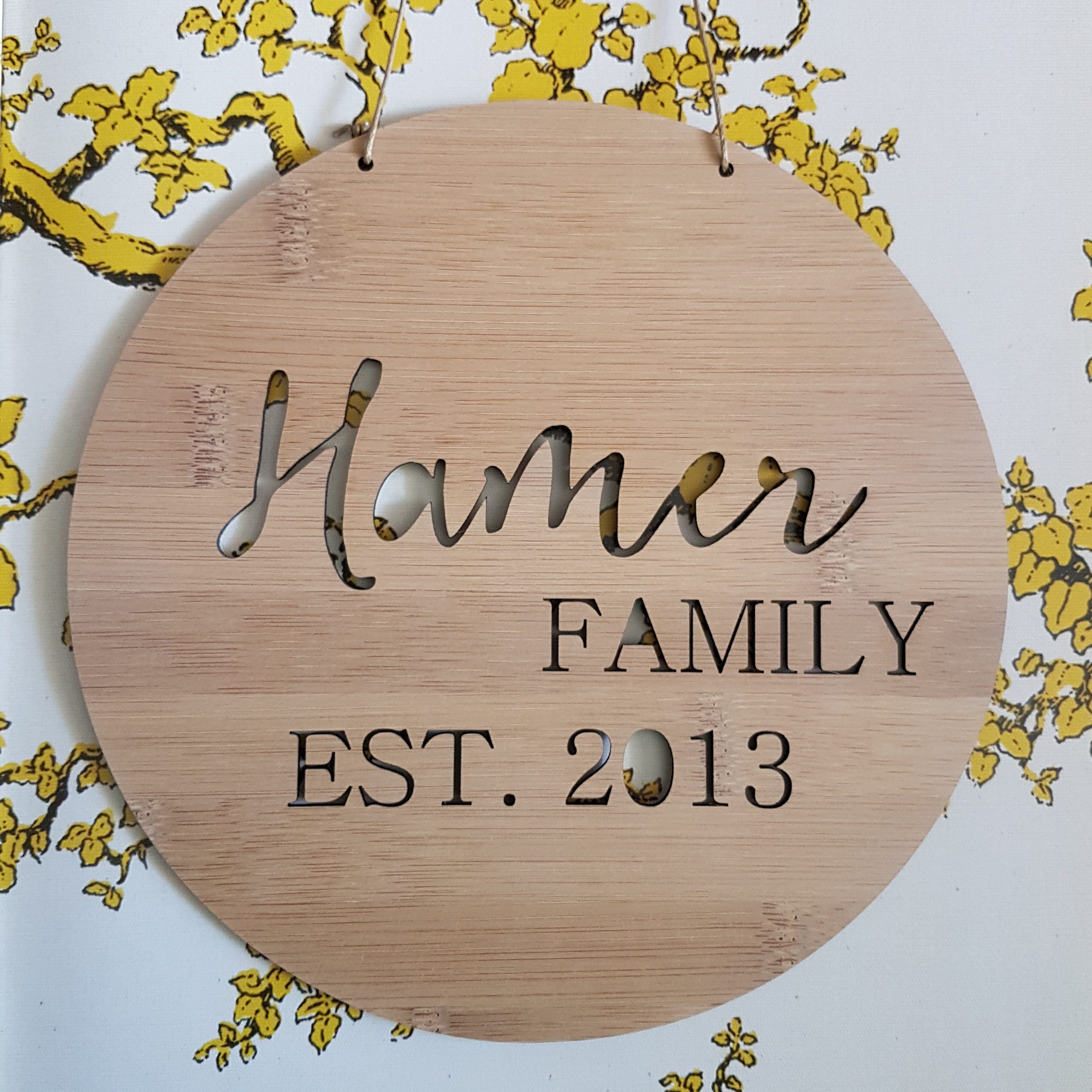 Personalised Family Name Wooden Wall Hanging 19.5cmwall Etsy