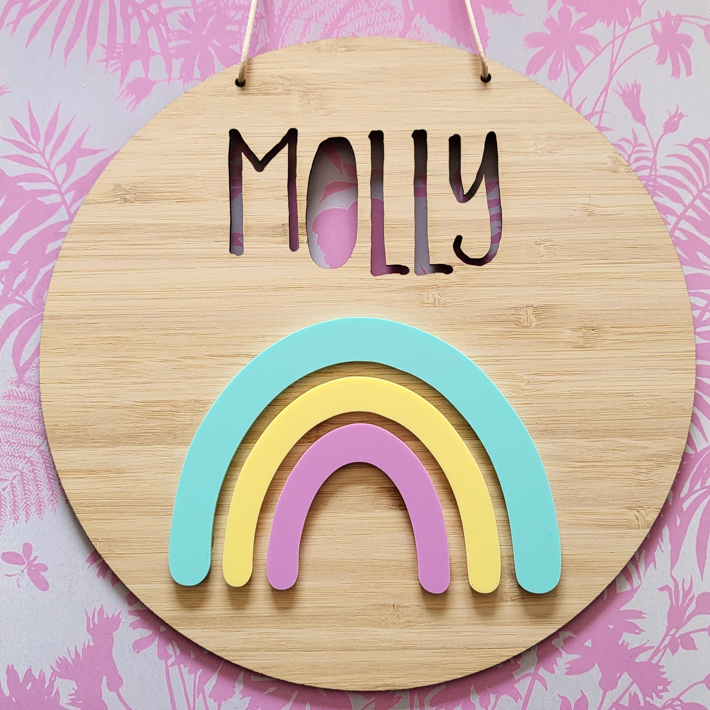 育児ドアサインプレート - chamo_shop | minne byGMOペパボ 国内最大級のハンドメイド・手作り通販サイト AJHERO 名前入りドアサイン レインボーフラワーサイン 女の子 寝室 プラーク ベビー 保育園 キッズ 寝室 ドアサイン ウォー