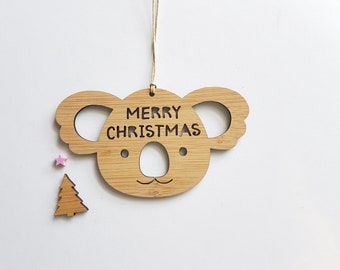 KOALA Christmas Wood Christmas Decoration-Ornament-christmas tree-gift-christmas gift-wooden-bauble-keepsake-australian