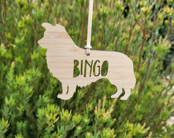 Border Collie Personalised Wood Christmas Decoration/Ornament-bauble-christmas gift-kris kringle-personalized christmas