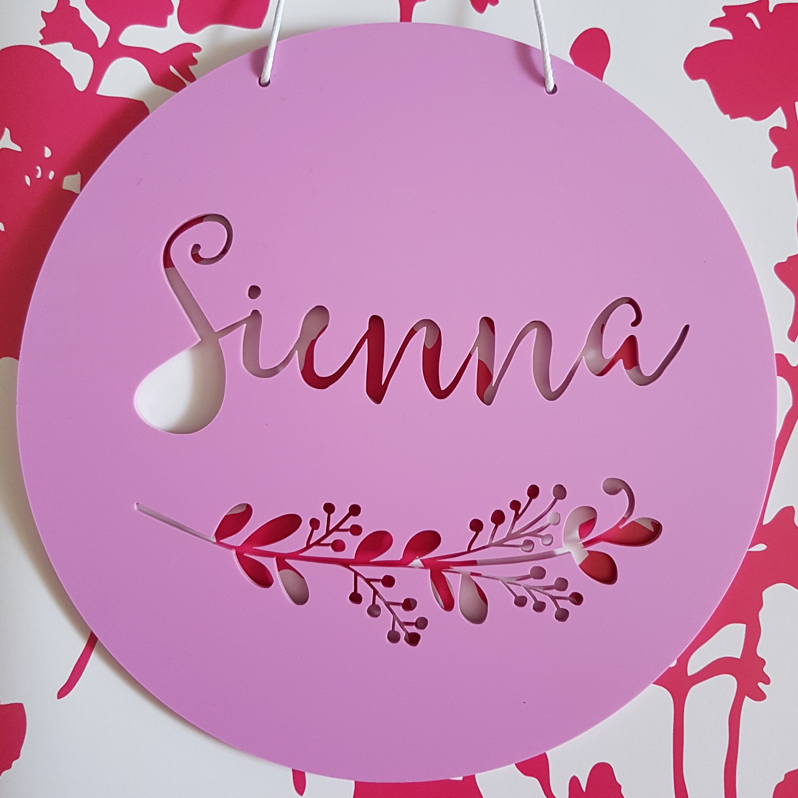 FLORAL Personalised Wooden Wall / Door Hangingwall Etsy Australia