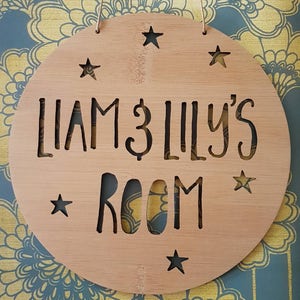 Personalised Wooden Wall / Door Hanging Stars-wall hanging-wall art-wooden sign-custom-kids gift-baby gift-lasercut-bedroom image 6