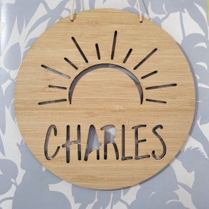 Sunshine Personalised Wooden Wall / Door Hanging-wall hanging-wall art-wooden sign-custom-kids gift-baby gift-lasercut