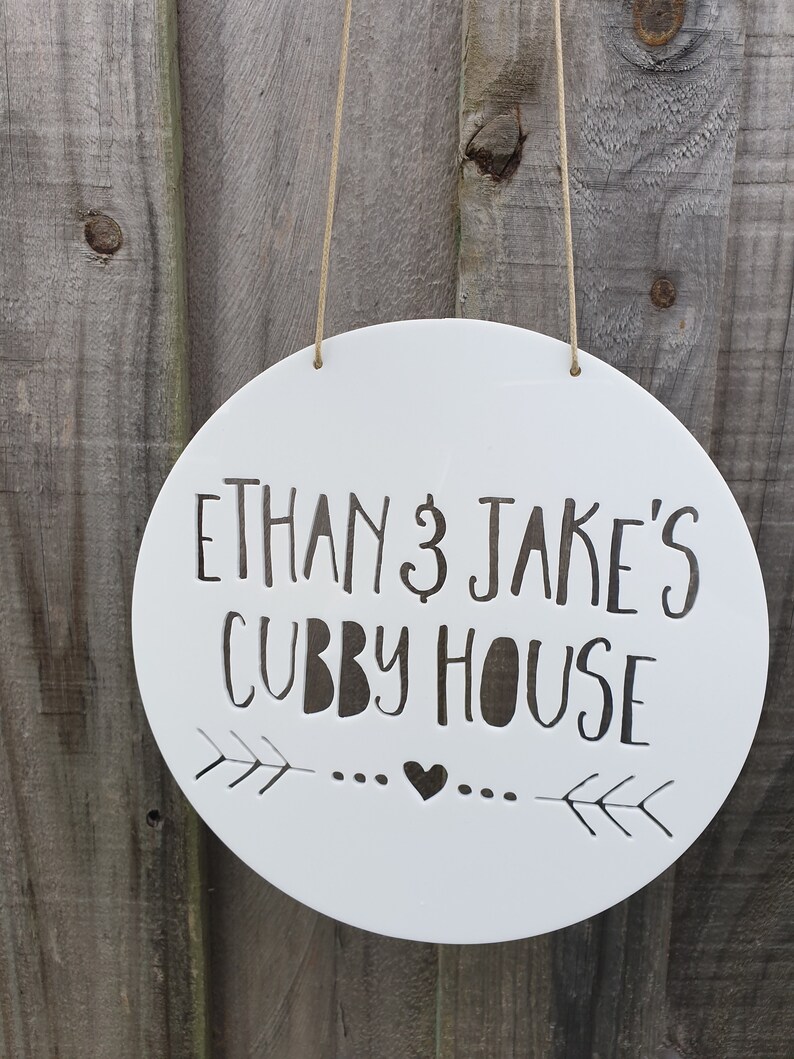 Personalised Cubby House Sign Heart and Arrow Etsy Australia