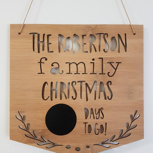 Family Christmas Wooden Bamboo Doorwall Hangingplaquemerry Etsy