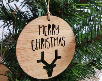 Merry Christmas Wood Christmas Decoration-Deer-ornament-xmas