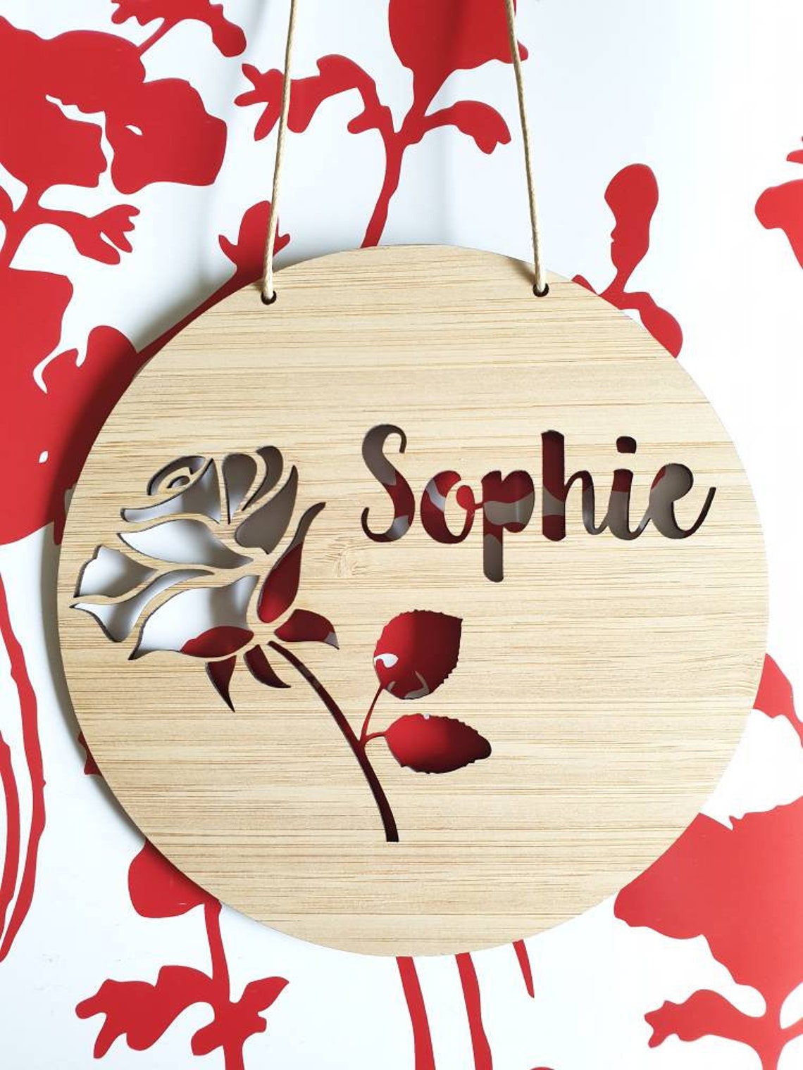 ROSE Personalised Wooden Wall / Door Hangingwall Hangingkids Etsy