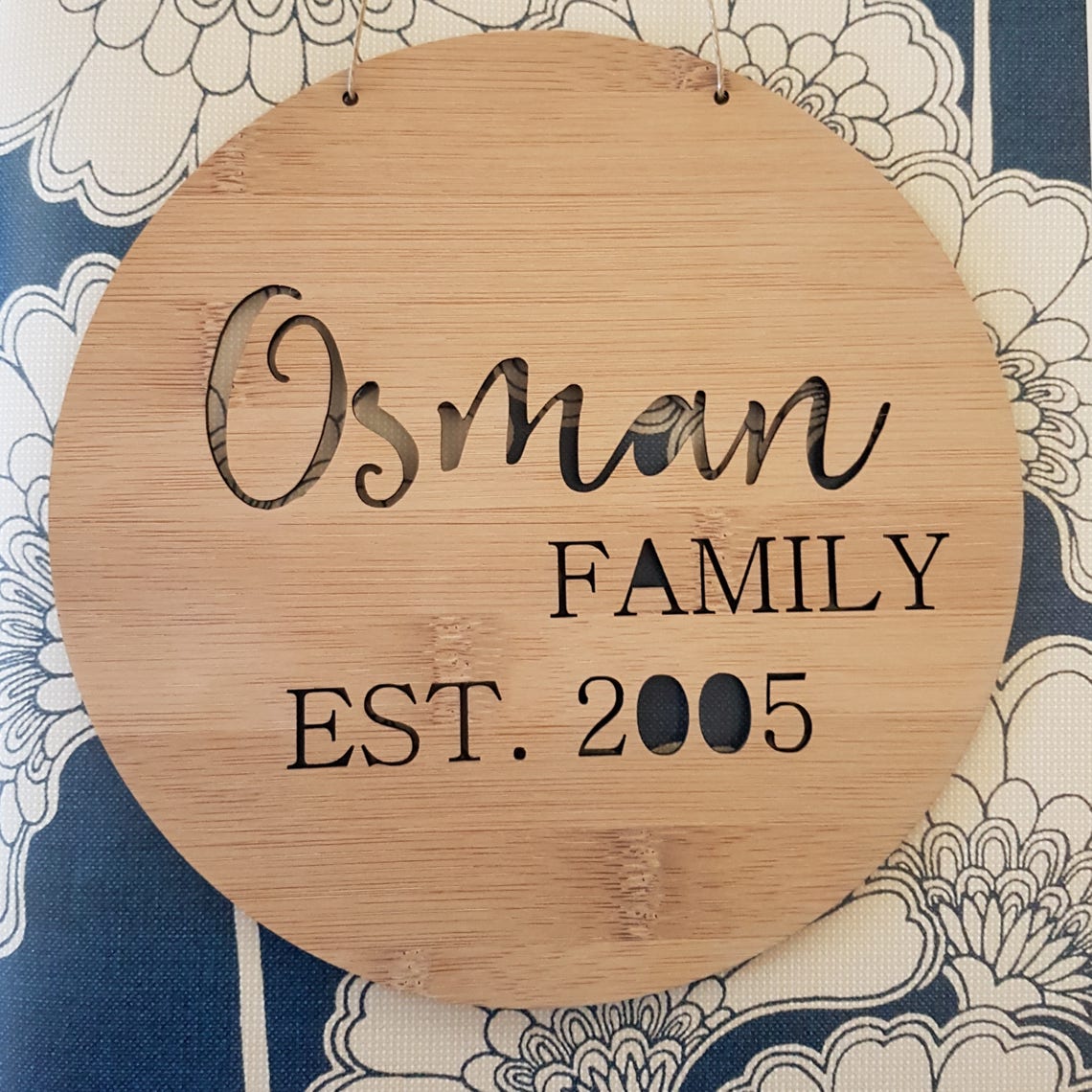 Personalised Family Name Wooden Wall Hanging 19.5cmwall Etsy