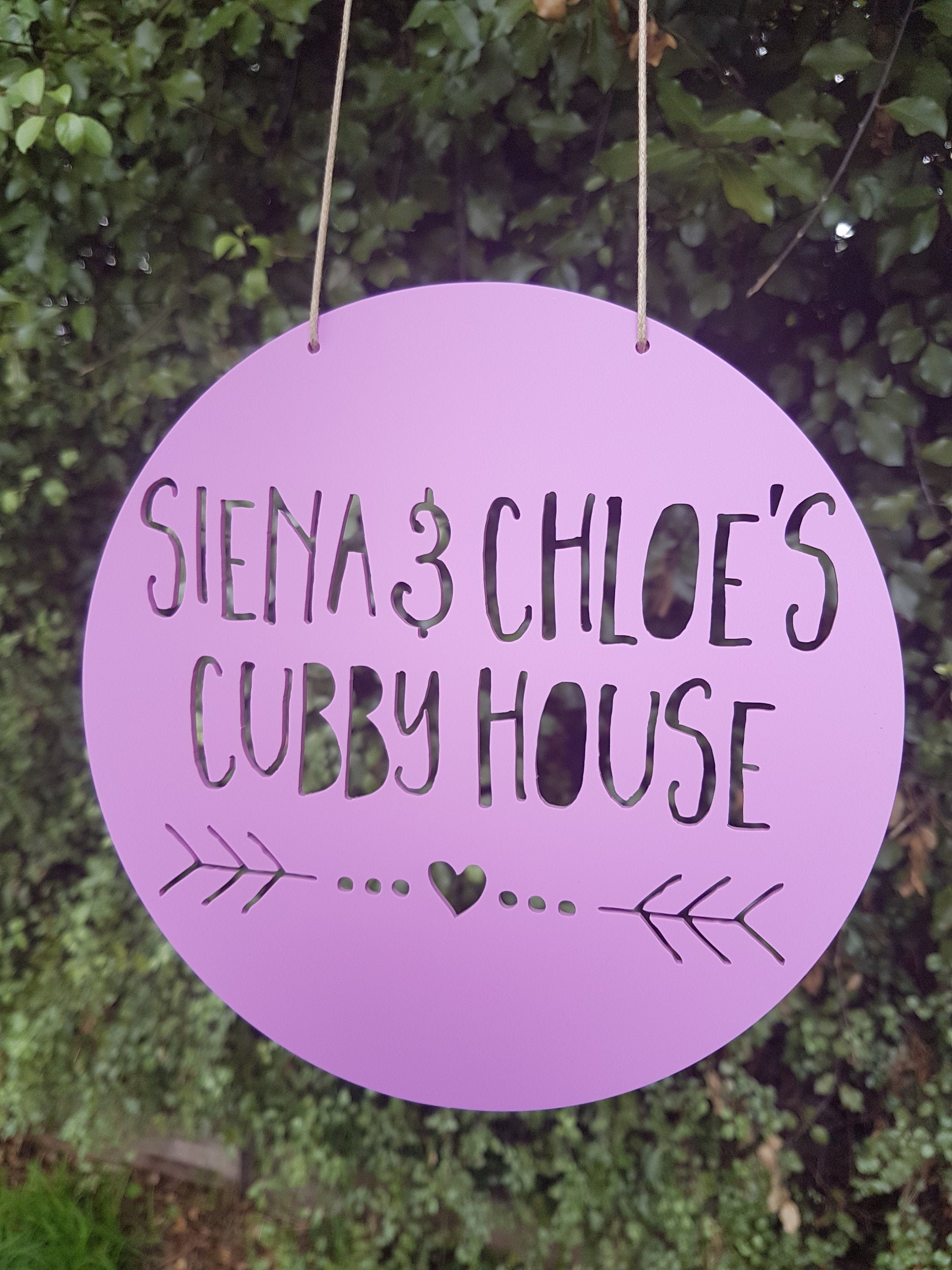 Personalised Cubby House Sign Heart and Arrow Etsy Australia