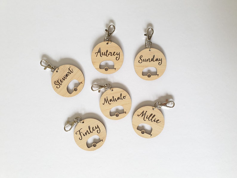 Personalised Caravan Keyring-bag tag-personalized-van-camping