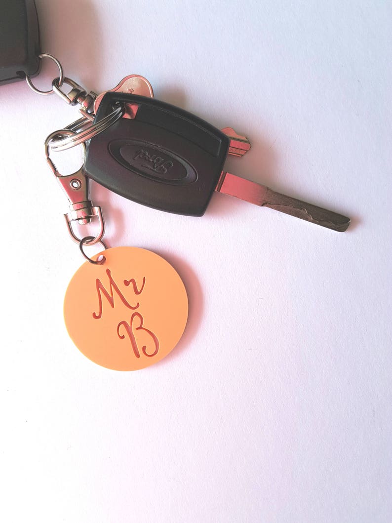Initial Teacher Keyring Mr-Miss-Mrs-Ms-bag tag-Christmas gift-teacher gift-kris kringle-thank you gift-personalized-personalised