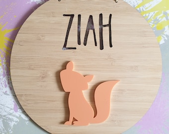 Fox Door Hanging - Kids wall sign