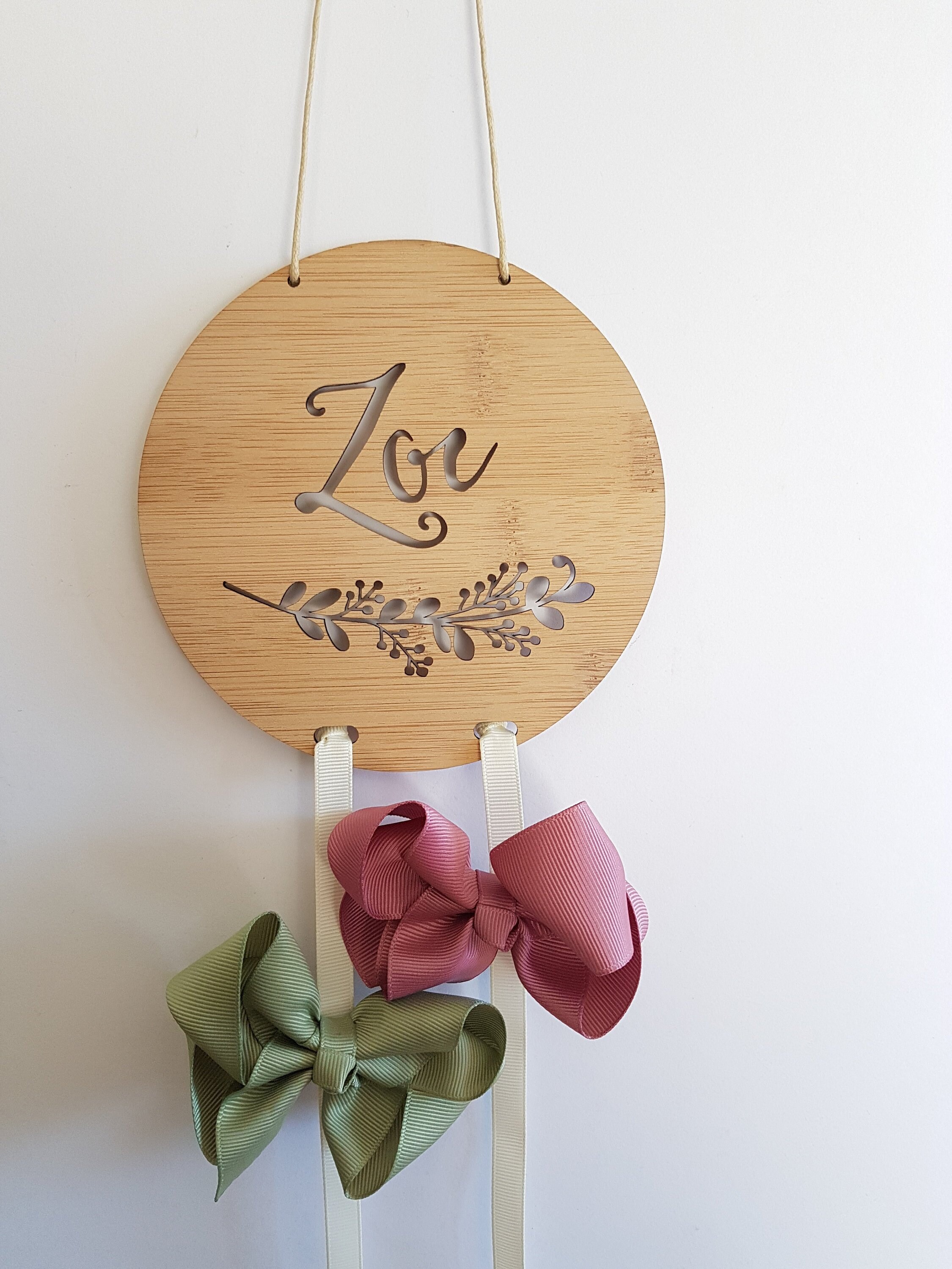 Bow Holder Nursery Decor, Macrame Bow Holder, Personalized Boho Hair Bow  Organizer, Baby Girl Hair Accessories, Wall Hanging Bow Storage, 