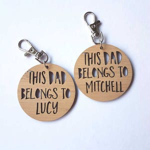 This Dad Belongs To..Keyring-new dad-fathers day-keys-daddy-gift for dad-#1-new father bild 3
