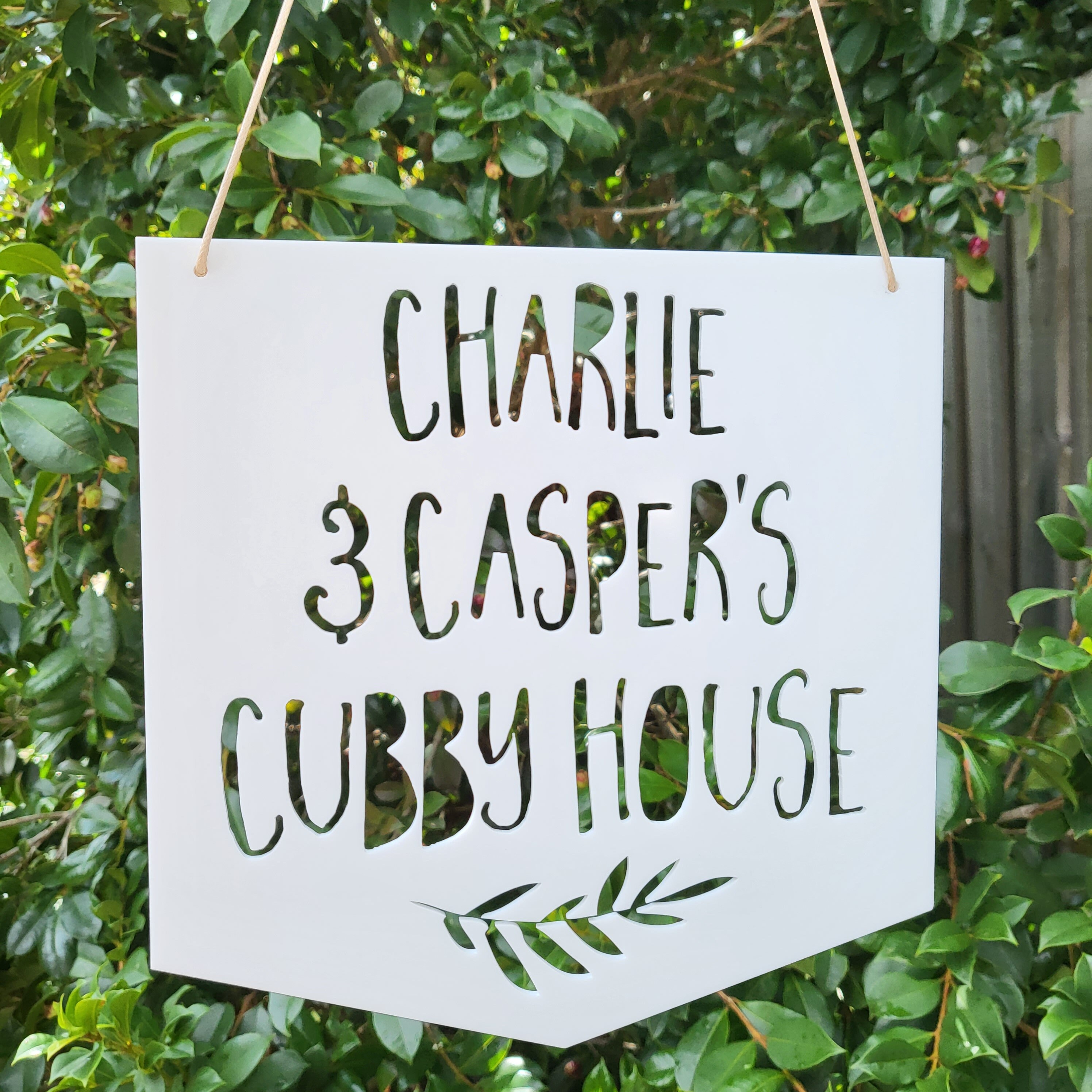 Personalised Cubby House Sign FERN Design-treehouse-plaque-custom ...