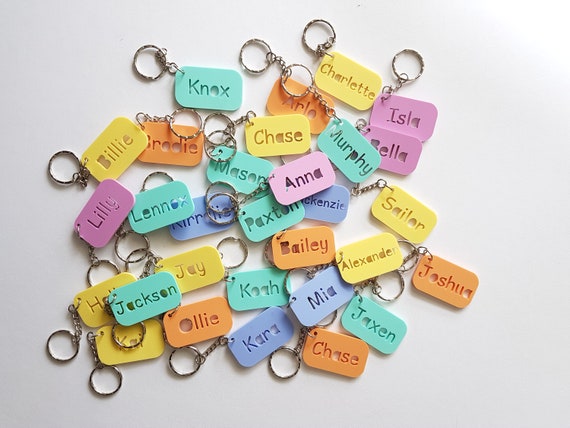 BULK Personalised Keyrings/bagtags-party Favors-party Favours-bulk Keyrings-personalized  Keyrings-cutom Keyring-school Bag-kinder Bag 