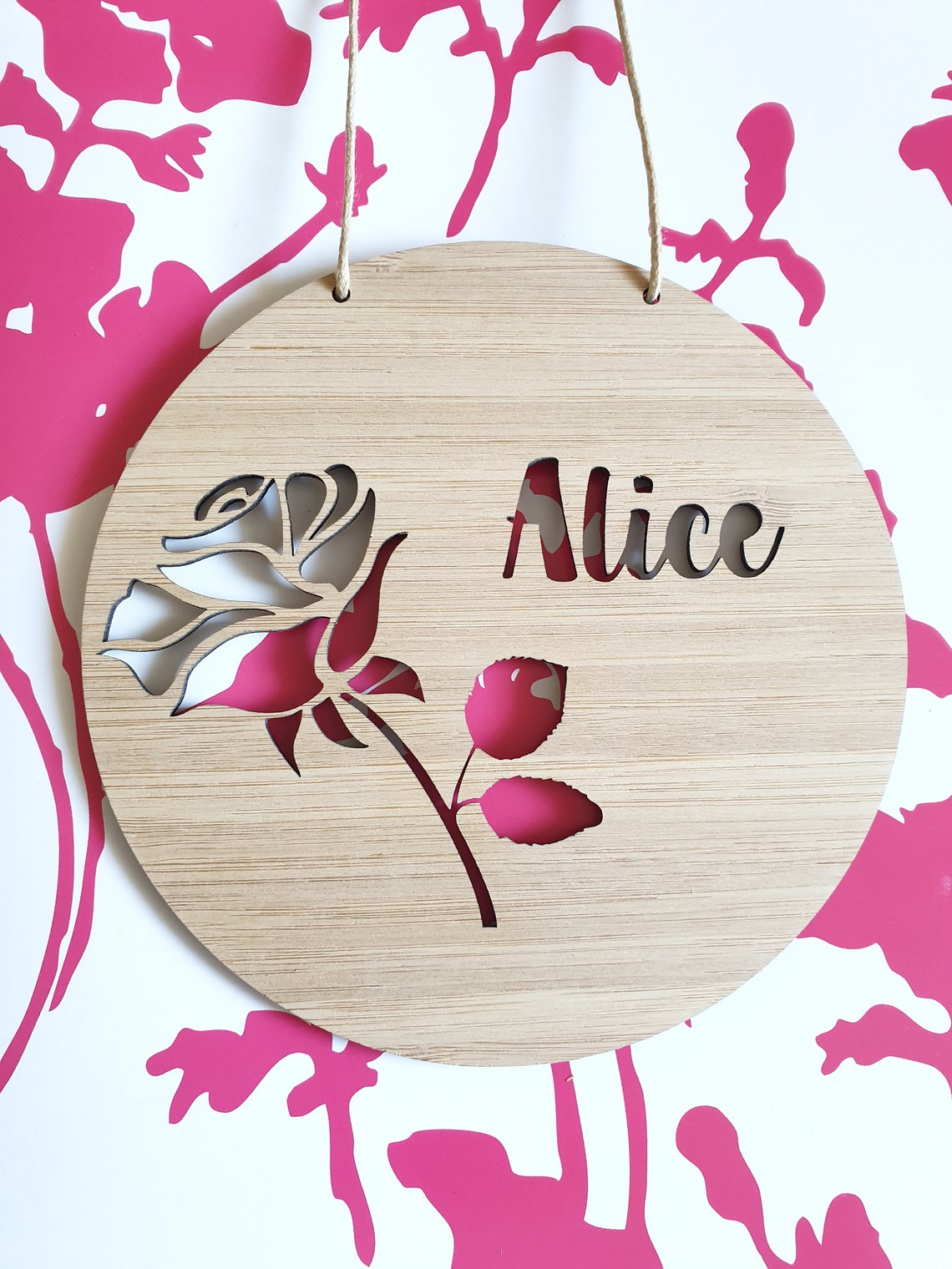 ROSE Personalised Wooden Wall / Door Hangingwall Hangingkids Etsy