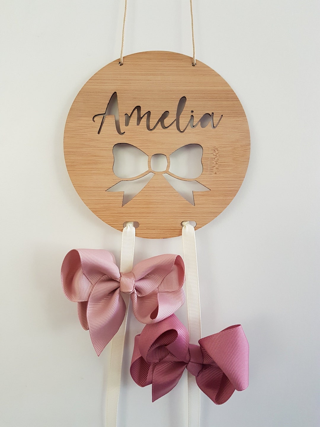 Personalized Wooden Bow Holder - Etsy