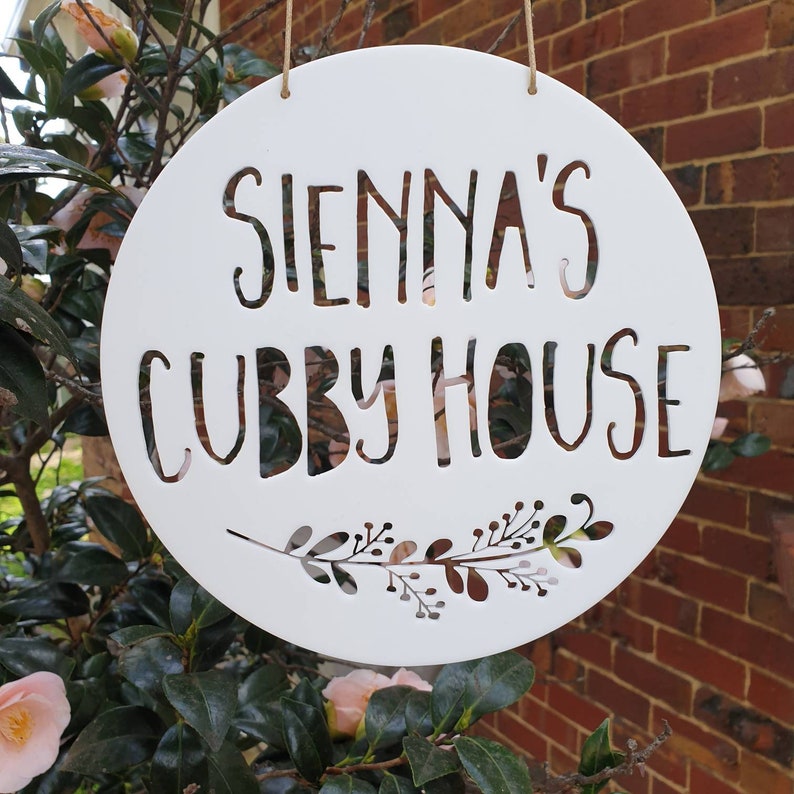 Personalised Cubby House Sign Floral Designlaser Cutkids Etsy Australia