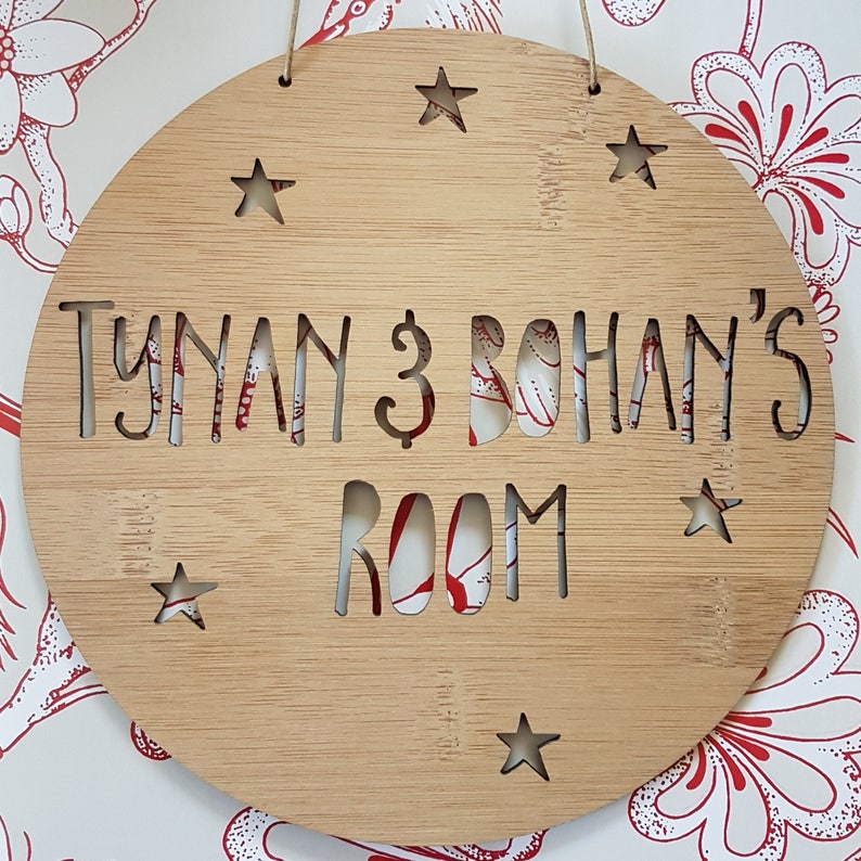 Personalised Wooden Wall / Door Hanging Stars-wall hanging-wall art-wooden sign-custom-kids gift-baby gift-lasercut-bedroom image 7